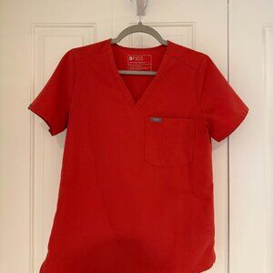 Figs Scrub Set - Red / Orange / Clay - Small Top, Medium Bottom